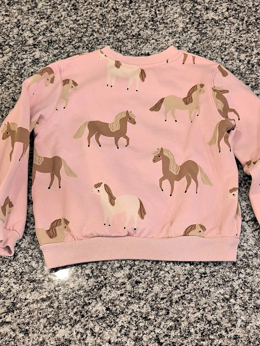 H&M Sweatshirt - Light pink/Horse Pink & Brown Girls 6-8